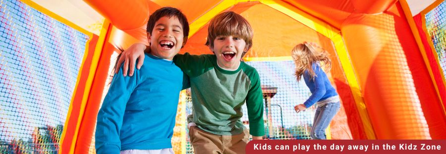 Best Dam Barbecue Website Carousel Bounce House promoting Kidz Zone
