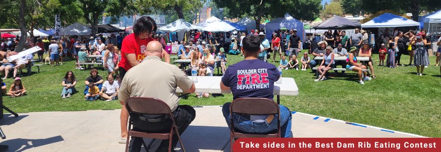 Best Dam Barbecue Website Carousel Police versus Fire Department promoting Best Dam Rib Eating Contest
